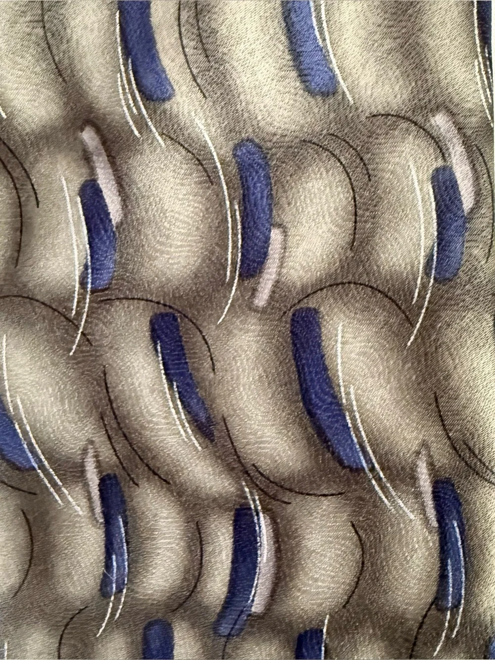 Towncraft Vintage Men’s Necktie Gray Blue Abstract Geometric Office 57.5” Long